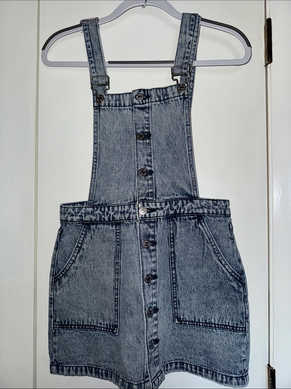 Forever 21 Jean Bib Overall Mini Skirt